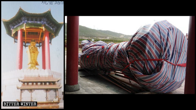 善緣寺觀音像被拆前後 善緣寺觀音像被拆前後