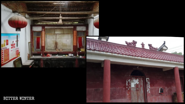 祝家廟佛像被搬空,並被貼上封條 祝家廟佛像被搬空,並被貼上封條