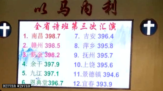 南昌市恩典堂歌詠比賽的打分環節 南昌市恩典堂歌詠比賽的打分環節