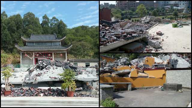 祈園寺被強拆前後(網絡圖片)